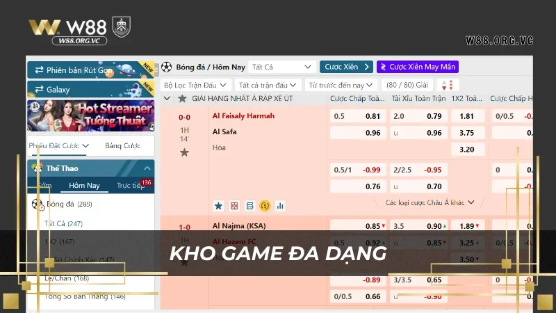 Saba Sports - Nhà Cung Cấp Thể Thao Hàng Đầu W88 3 Saba sports tạo nên một làn sóng thu hút người chơi tại W88