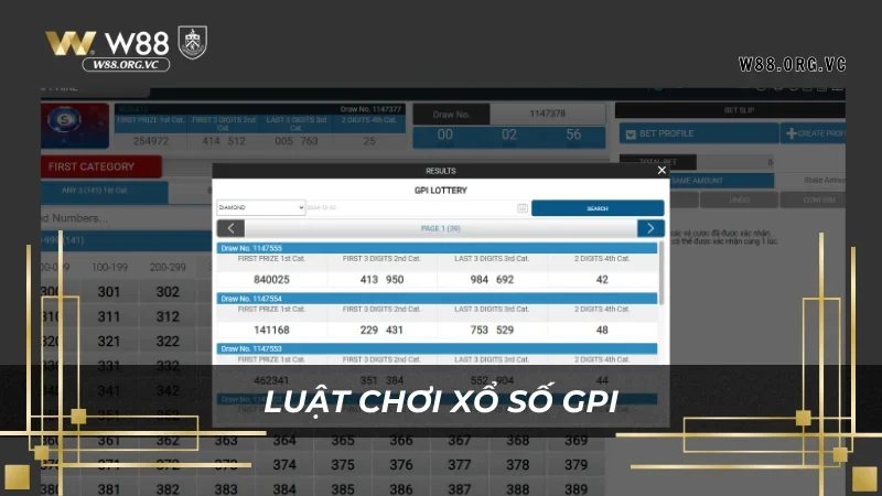 Xổ Số GPI W88: Luật Chơi, Bí Quyết, Và Cơ Hội Trúng Lớn 3 Luật cược xổ số GPI nhanh nhưng hiệu quả tại W88