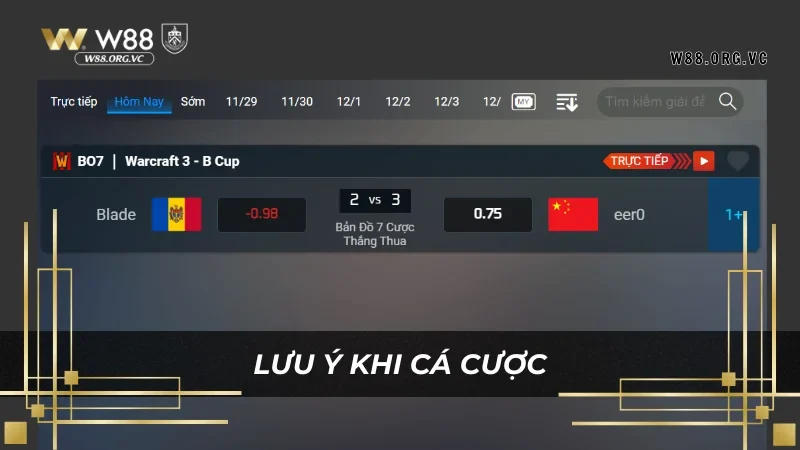 SABA ESPORTS – Nhà Cung Cấp Game eSports tại W88 5 Những lưu ý khi trải nghiệm game của SABA ESPORTS